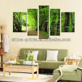 Stretched Cotton Canvas With Multi-Panel Tree Picture Print